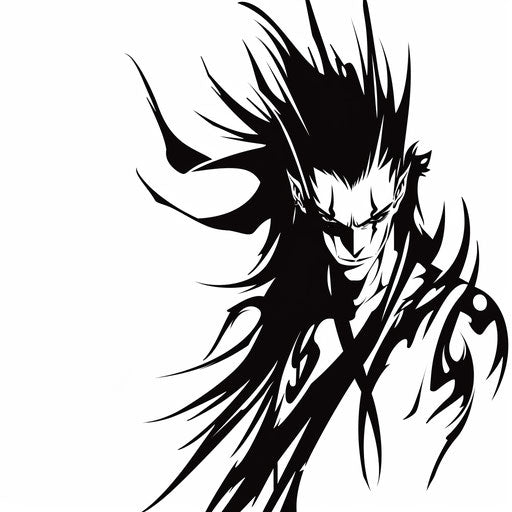 Tribal tattoo of Hades on white background