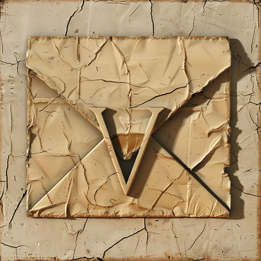 Realistic letter clipart with random flat background and vintage filter