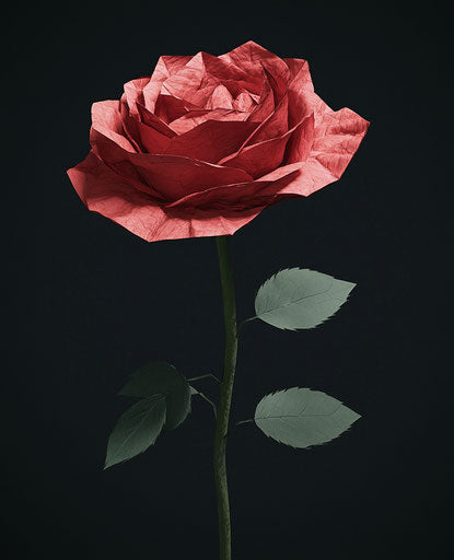 Vibrant red rose on black background symbolizing love, passion