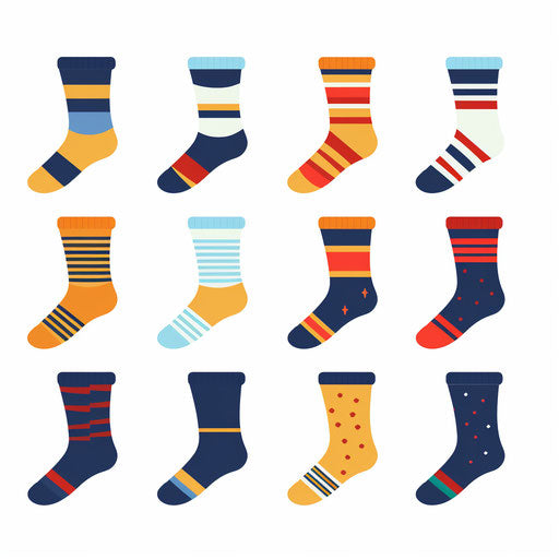 Minimalist socks illustration on white background