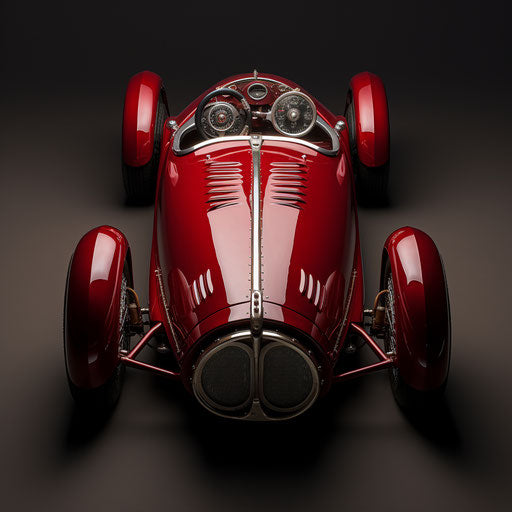 Top view of a classic 2-seater car