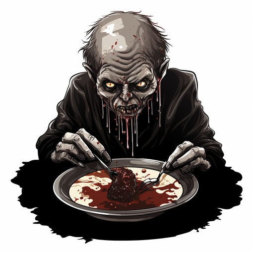 Chiaroscuro Art, hungry clipart on white background