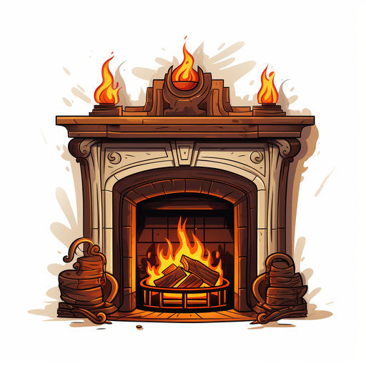 Chiaroscuro Art Fireplace Illustration