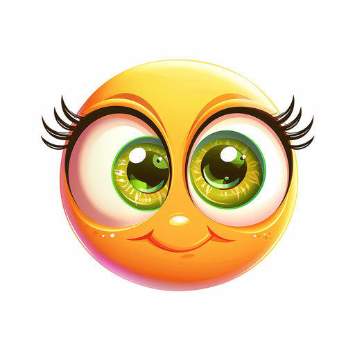 Cute emoji with large expressive eyes