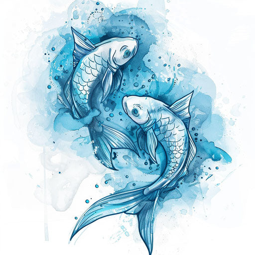 Drawing of an ice-themed fish tattoo