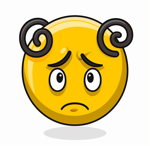 yellow emoji icon with dark brown spirals