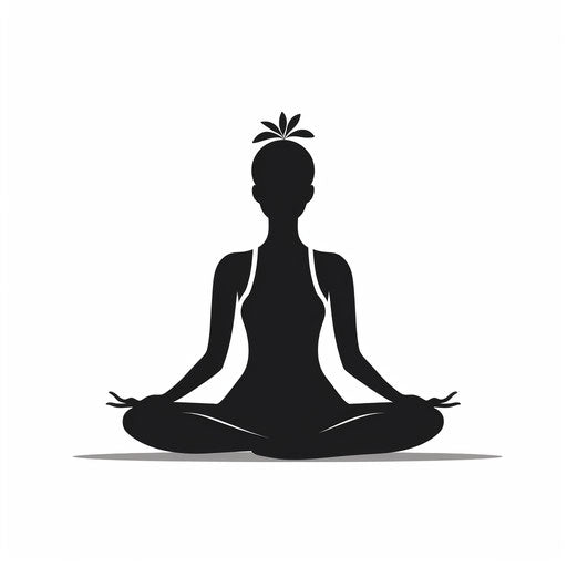 Minimalist Yoga Clip Art on White Background
