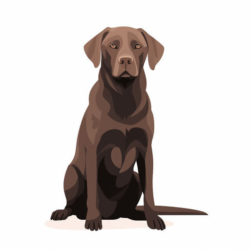Minimalist Labrador illustration on white background