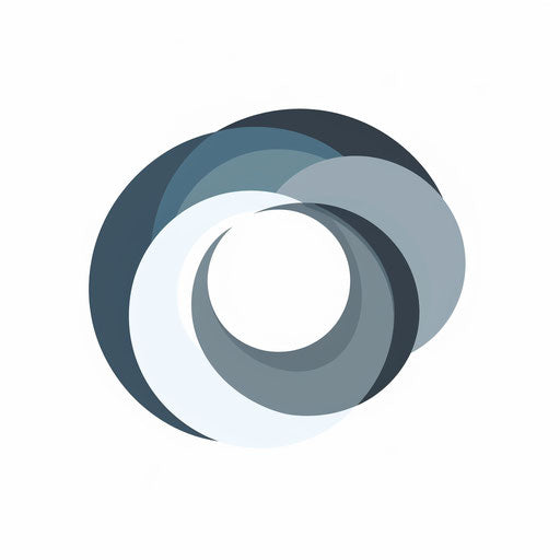 Professional brand logo with muted grey and blue tones