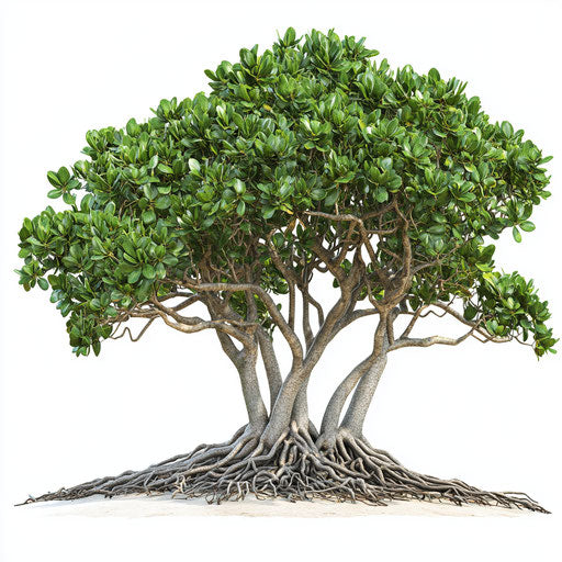 Realistic clipart of a mangrove, high resolution, isolated