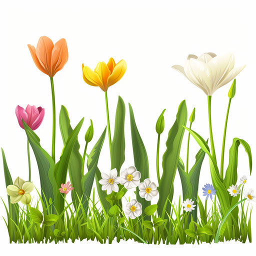 Photo realistic spring illustration on flat white background