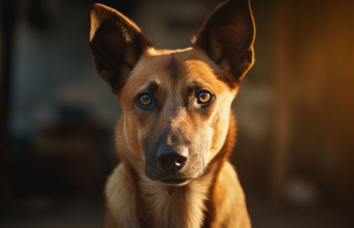 Person dog awaiting a chance, stark and unfiltered style