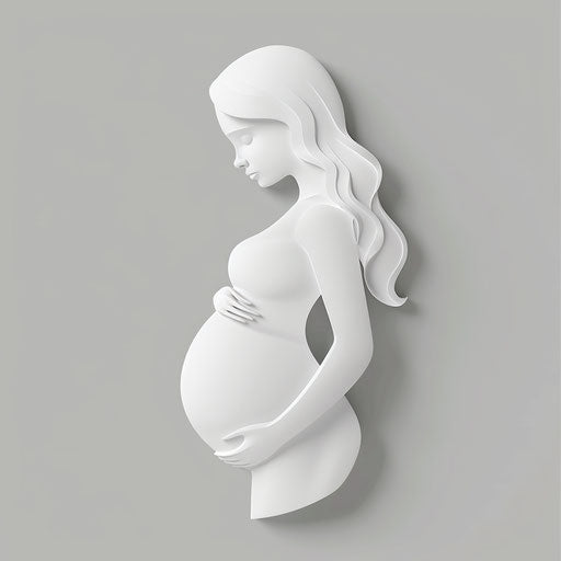 Realistic pregnant clipart on flat white background