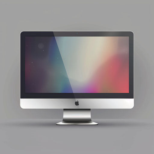 Flat silver background underpins realistic monitor clipart