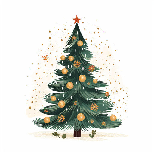 Minimalist illustration of happy holidays on white background