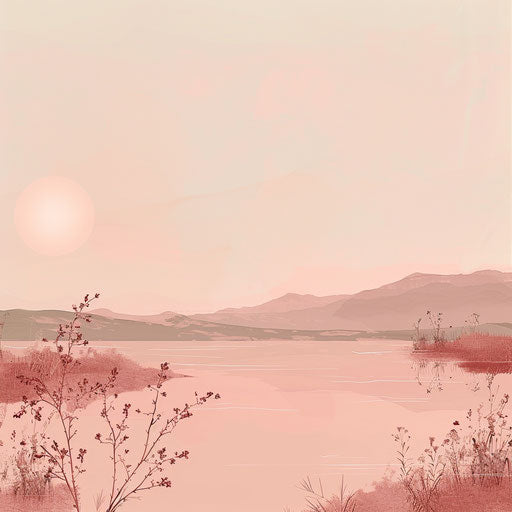 Realistic clipart of global warming on flat dusky rose background