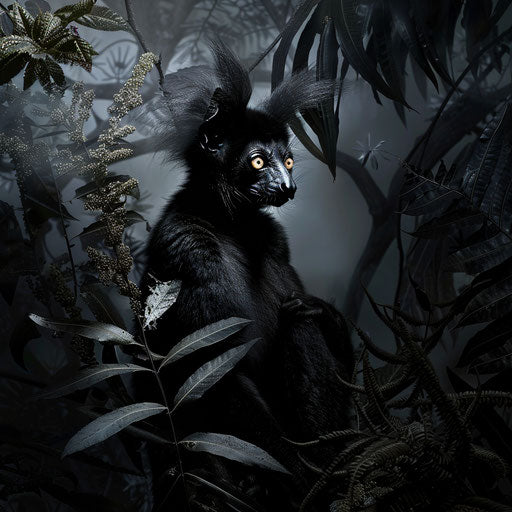 Lemur with dramatic lighting, mysterious and moody