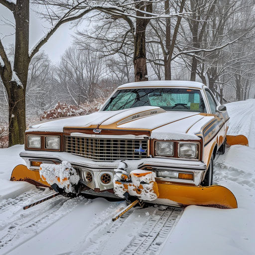 Ice-cool 1976 Malibu Classic with snow plow
