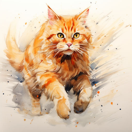 Orange cat on the run