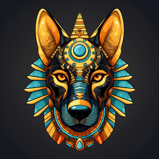 Egyptian pharaoh coloring book, minimalist canine sculptures