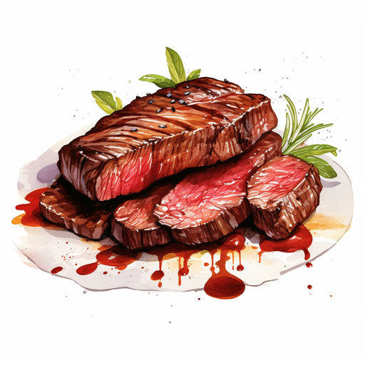 Steak illustration in the style of Chiaroscuro Art