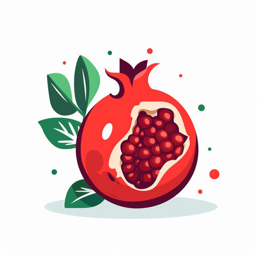 Minimalist pomegranate clipart on white background