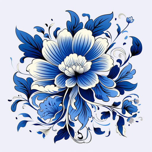 Ethnic flower pattern, meticulous inking style