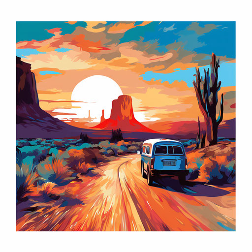 The end in Impressionistic Art style, on white background