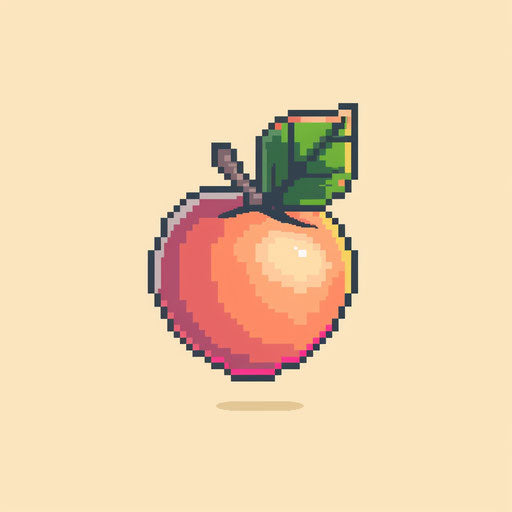 Pixel art peach tattoo retro video game aesthetic