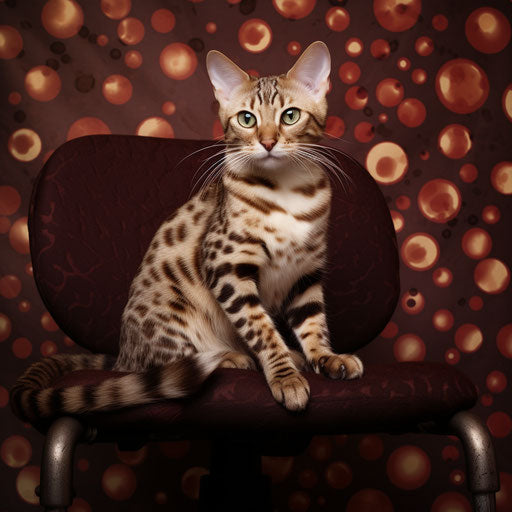 The cat on the computer chair, delicate and texture-rich style