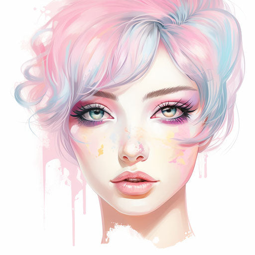 Illustration in the style of Pastel Colors Art on white background
