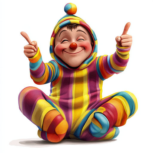 Playful Onesie Caricature Clipart Perfect for Crafting