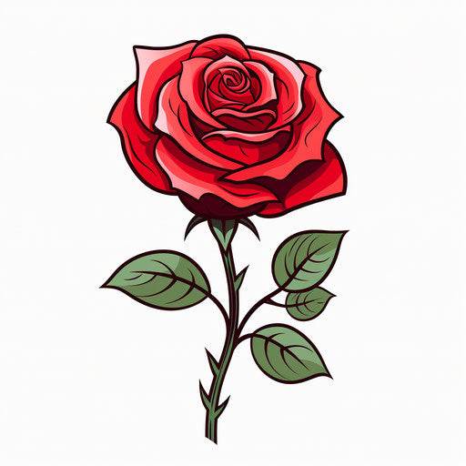Rose clipart in the minimalist style, on white background