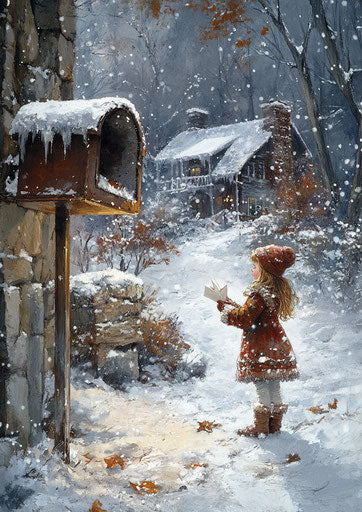 Winter letter in a mailbox