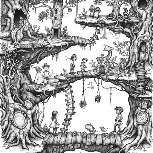 Teens in a whimsical forest adventure