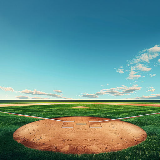 Baseball field clipart in photo realistic style with flat background