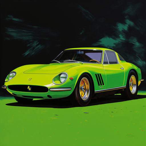 Classic Ferrari GT Car in Bright Green