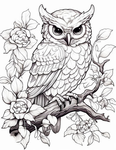 Little cute owl coloring page, captivating 24:31