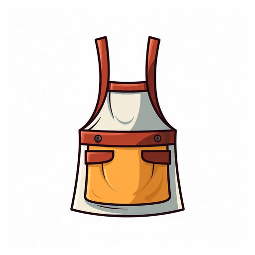 Minimalist apron on white background