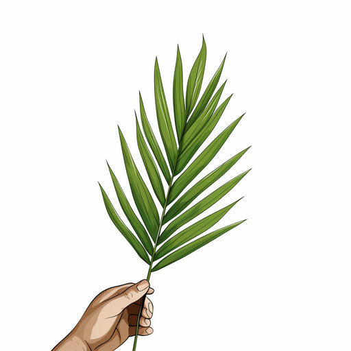 Minimalist palm sunday clipart on white background