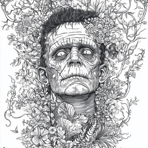 Printable Frankenstein Coloring Page Art