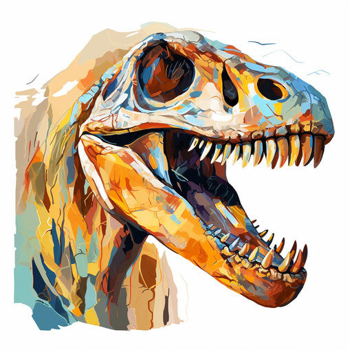 Impressionistic fossil clipart on white background
