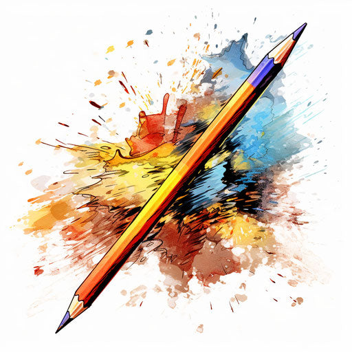 Pencil illustration in the style of Impressionistic Art, on white background