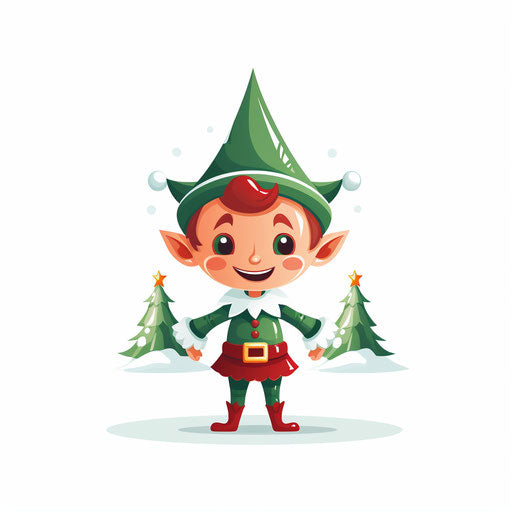 Minimalist elf illustration on a white background