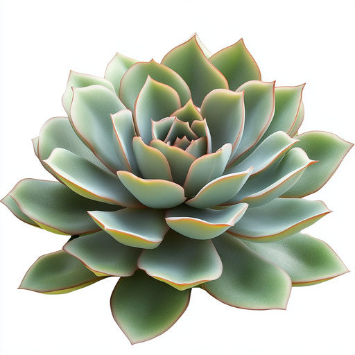 3D succulent on flat white background, isolated clipart