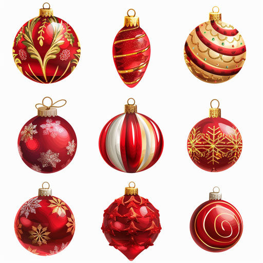 Realistic Christmas clipart in PNG on flat white background, smooth gradients and high detail
