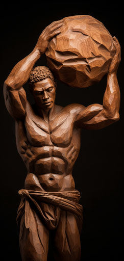 The man carrying the world with stooped shoulders