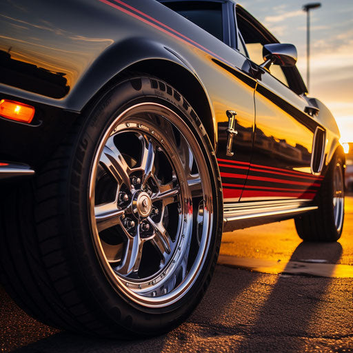 Upgrades for the wheels and tires of the classic Ford Mustang GT Shelby