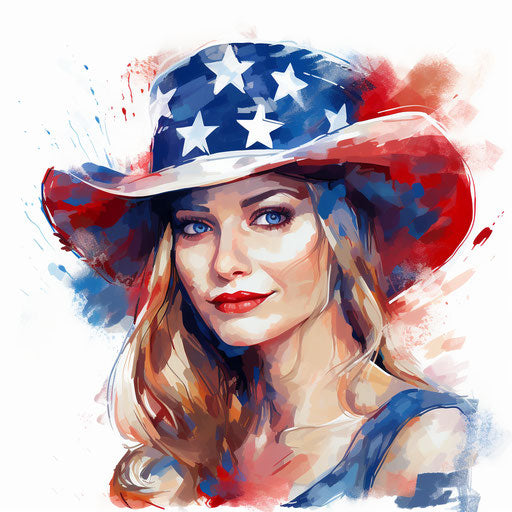 Free Fourth of July Images Clipart in the Style of Oil Painting, on White Background