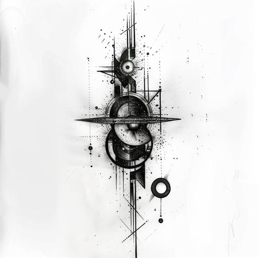 Modern flat tattoo sketch symbolizing air and space connectivity